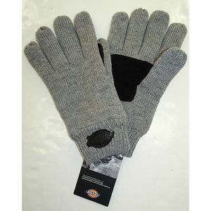DICKIES Knit Gloves Fleece Lined Gray Black NEW
